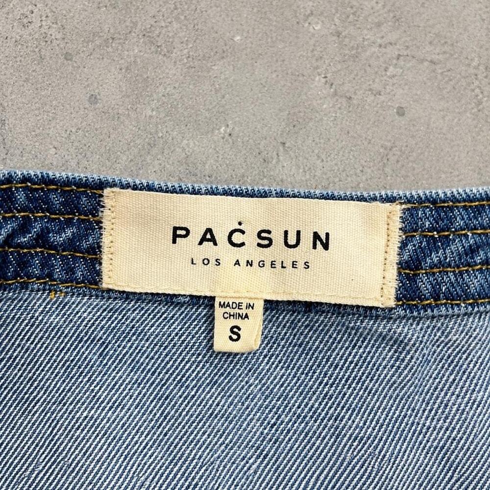 PacSun Light Wash Denim Button Front Corset Mini Dress Y2K Size S - Picture 4 of 6